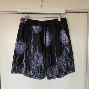 Sundae School Flame Flower Mesh Shorts